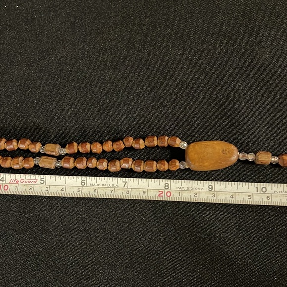 Wooden Beaded Cross Necklace - Picture 8 of 9